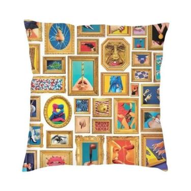 Imagem de Capa De Almofada Quadrada Com Estampa 3D De Natal, Dupla Face, Para De