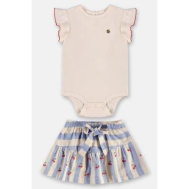 Imagem de Conjunto Bebê Menina Body/Saia Up Baby Cerejinhas-Feminino