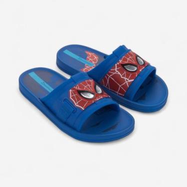 Imagem de Chinelo Ipanema Slide Marvel Action Homem Aranha Infantil Azul, Azul, 