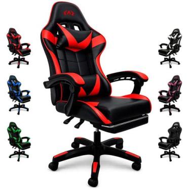 Imagem de Cadeira Gamer Ergonômica Reclinável com Apoio para os Pés  material si