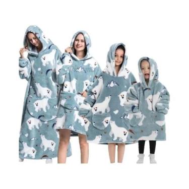 Imagem de Moletom Oversize De Inverno Em Sherpa E Fleece Polar Para Família, Com