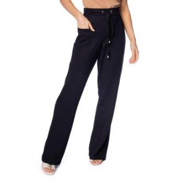 Imagem de Calça Feminina Giraffe Reta em Tecido Bolsos Quadrados Rosa-Feminino