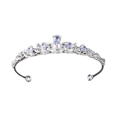 Imagem de Tiara De Noiva Em Cristal Prateado Com Strass, Coroa De Princesa Para 