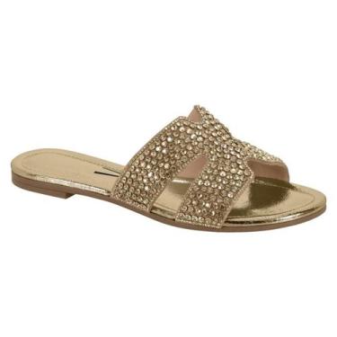 Imagem de Sandalia Rasteira Brilho Dourada Vizzano Original 63711105 Cor:Dourado