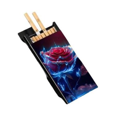 Imagem de Estojo De Cigarros Metálico Colorido E Fino, Anti-Queda E Anti-umidade