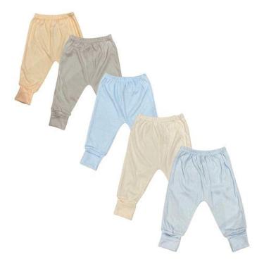 Imagem de Kit 10calça Mijão Virapé Caneladinho Liso Bebê Menino Sophie -, Multic