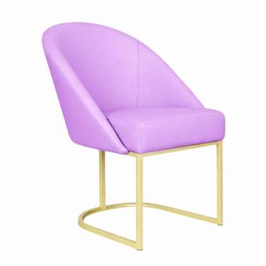 Imagem de Cadeira Lua Metal Dourado Decorativa Estofada em material sintético Li