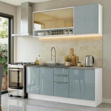 Imagem de Armário de Cozinha Compacta 180 cm Lux Madesa 04, Branco/Cinza