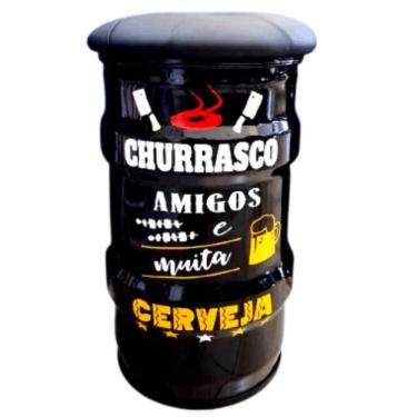 Imagem de Banco tambor vintage cerveja faz mal quando falta tonel puff - EMPORIO