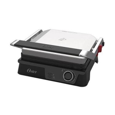 Imagem de Grill Elétrico Oster Multiuso OGRL610, Preto e Inox, 220V