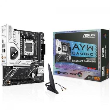 Imagem de Placa Mãe Asus B850M AYW Gaming WiFi, Chipset B850, AMD AM5, mATX, DDR