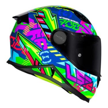 Imagem de Capacete Infantil Feminino Moto Ls2 FF812 Azul Kids Criança, Azul verd