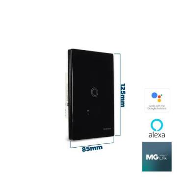 Imagem de Interruptor inteligente touch 1 Tecla Smart link Preto 22097 Margirius