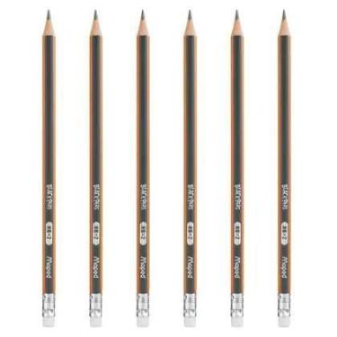 Imagem de Kit 6 Lápis Preto Maped Black Peps HB com Borracha