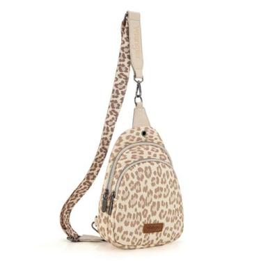 Imagem de Bolsa tiracolo Montana West Wrangler com estampa de leopardo 18 x 6 x 