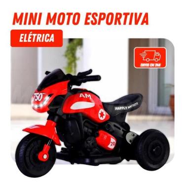 Imagem de Mini Moto Elétrica Esportiva - Vermelha - UNITOYS