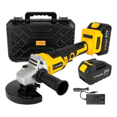 Imagem de Esmerilhadeira Angular Profissional 2 Baterias 21v Vollekz, Bivolt