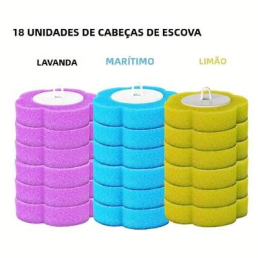 Imagem de Escova De Limpeza Para Banheiro Com Cabo Longo E Cabeçotes Substituíve