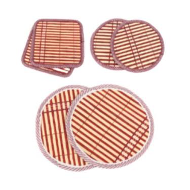 Imagem de Descanso De Panela 2 pecas De Bambu Utensílios Para Cozinha 17x17CM - 