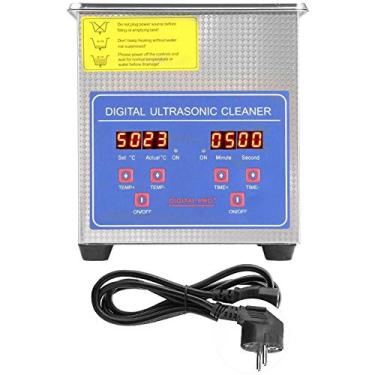 Imagem de Limpador ultrassônico de 1,3 L, limpador sônico de aço inoxidável de alta eficiência com aquecedor e cesta