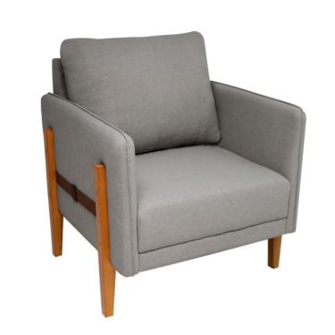 Imagem de Poltrona Nice Linho Cinza e Mel