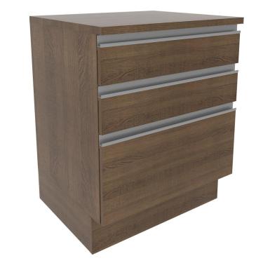 Imagem de Balcão Madesa Glamy 60 cm 3 Gavetas - Rustic