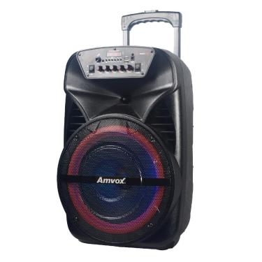 Imagem de Caixa de Som Amplificada Amvox ACA 380 Viper Bluetooth Portátil LED 380W RMS Bivolt Preta