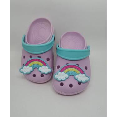 Imagem de Babuche Lilás Arco Iris Pop It Feminino Confortável - Pikiboo Shoes