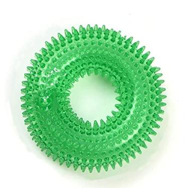 Imagem de Brinquedos para cães Kong, barulhento indestrutível resistente e durável brinquedos de mastigar para cães feitos de borracha natural não tóxica para uso doméstico verde