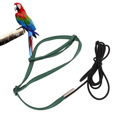Imagem de Arnês de pássaros, corda elástica, corda voadora, ajustável, elástica, para treinamento, pássaros, corda de tração para calopsita