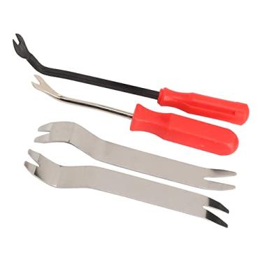 Imagem de Ymiko Kit de ferramentas de remoção de acabamento de painel de clipe de porta automática, 4 peças/conjunto de ferramentas de remoção de acabamento de áudio, painel de clipe de porta de rádio de carro, instalador de painel, barra de fritura para barcos automotivos, trailers, caminhões