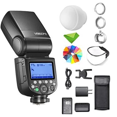 Imagem de Godox V860III-F Flash para Fujifilm Fuji Camera Flash Speedlite com Godox ML-CD, HSS 1/8000 e 480 Flashes de potência total Luz de modelagem LED de 10 níveis (V860II-F atualizado)
