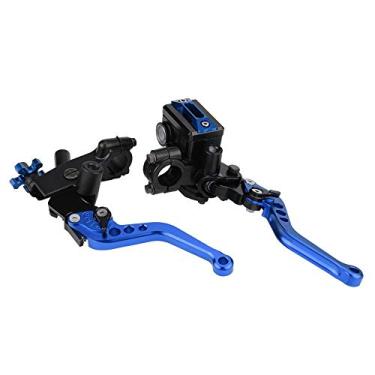 Imagem de Alavancas de cilindro mestre de freio, 1 par de alavancas de reservatório de cilindro mestre de embreagem de freio de motocicleta universal (azul)