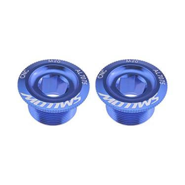 Imagem de 2 peças azul M20 braço de manivela de bicicleta parafusos de fixação Mountain Road Bike Crankset tampa de suporte de parafuso liga de alumínio CNC compatível com Shimano
