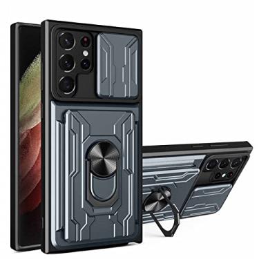 Imagem de Para Samsung S22 Ultra S21 Plus Case Slide Stand Kickstand Anel Slot de Cartão de Grau Militar Para Galaxy Note 20 A13 A53 A73 5G A52 72, T4, Para Samsung A30 A50