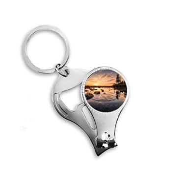 Imagem de Ocean Sky Stone Water Science Nature Nail Nipper Ring Chaveiro Abridor de Garrafas Cortador