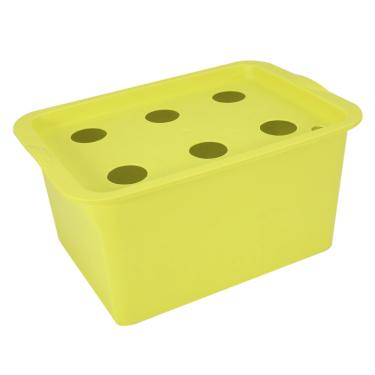 Imagem de Sistema de cultivo hidropônico OKJHFD 6 furos, kit de cultivo de sistema hidropônico de local de planta, caixa de semeadura, caixa de armário de jardim interno e externo de bolhas para(Yellow-green)