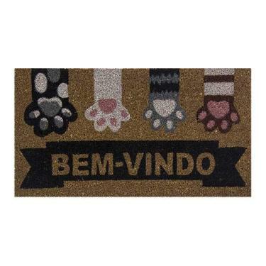 Imagem de VORAGA Capacho Fibra de Coco 60cmx33cm Patinhas Pet Animais