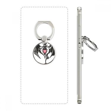 Imagem de Broken Armor Suporte de anel de telefone com asas enormes de coração e suporte ajustável