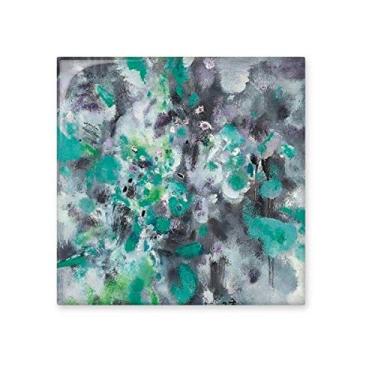 Imagem de Azulejo de cerâmica brilhante com pintura a óleo verde arte natureza morta pedra adornada tijolo vitrificado