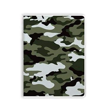 Imagem de Caderno com estampa de ilustração de grão de arte em linha de camuflagem, capa macia para diário