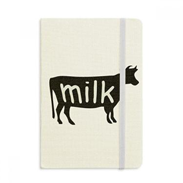 Imagem de Caderno de vaca preto com desenho de animal natural, capa dura oficial, diário clássico