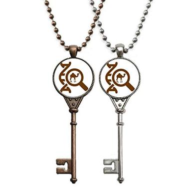 Imagem de OFFbb-USA Lupa Animal Gene Art Deco, Presente Fashion Chaveiro Colar Pingente Joias Decoração de Casal