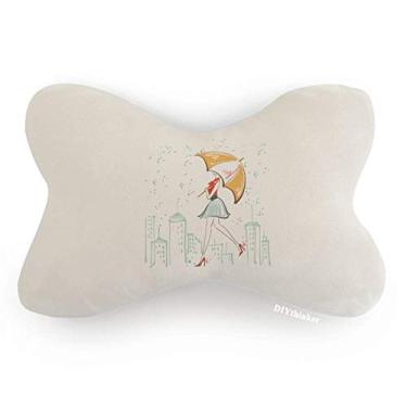 Imagem de DIYthinker Almofada de almofada para decoração de pescoço com estampa de chuva, vestido urbano para carro