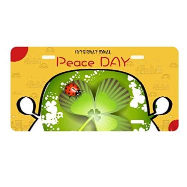 Imagem de DIYthinker Trevo de quatro folhas na Irlanda Dia de São Patrício placa etiqueta decoração de carro Dia da Paz