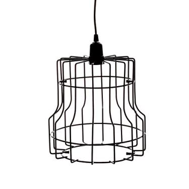 Imagem de Lustre Pendente Aramado Ametista Medio, Metaltru, Preto