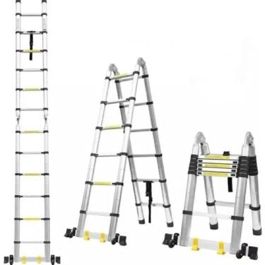 Imagem de Escada Telescópica Multifuncional Alumínio 5M Dupla