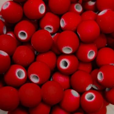 Imagem de Bola Emborrachada Vermelha 8mm 360 Bolinhas De Borracha Para Terço Pul