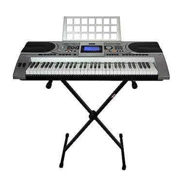 Imagem de Teclado Musical Arranjador 61 Teclas HK-935 Midi - Profissional Sensitive - USB - Visor Lcd + Fonte Bivolt + Suporte Partitura + Suporte Pedestal
