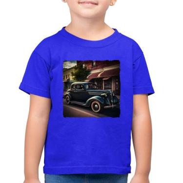 Imagem de Camiseta Algodão Infantil Carro Vintage Na Cidade - Foca Na Moda